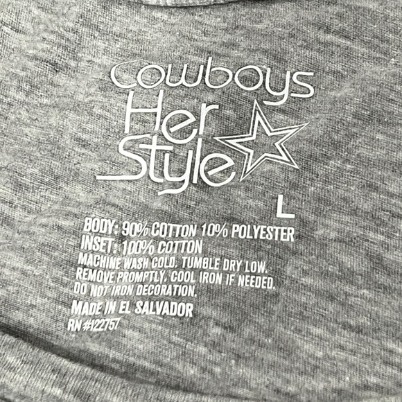 Womens Dallas Cowboys NFL Football Sports Gray Tailgate Tshirt - Picture 4 of 4